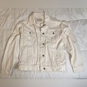 denim jacket by we the free size small, oversized fit